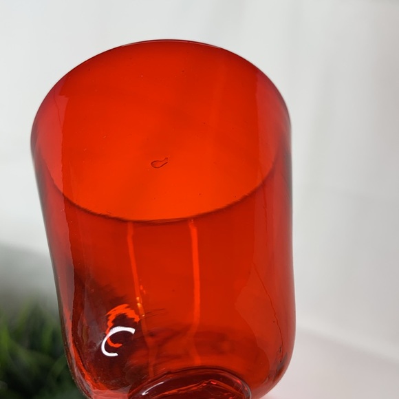 Set of 8 vintage / antique Ombre ruby reddish orange cordial glasses - Picture 10 of 12